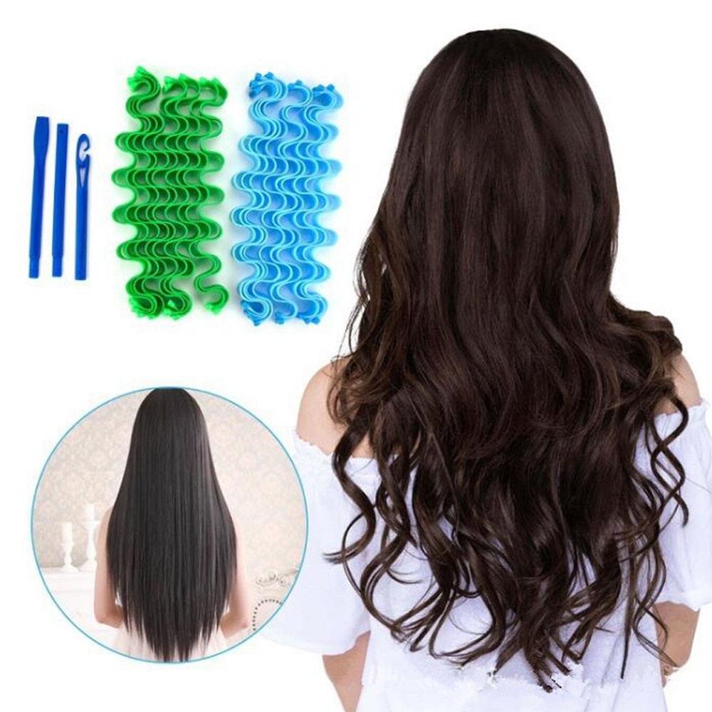 12pcs DIY Magic Hair Curler Heatless Hair Rollers Curlers Hairstyle Roller Sticks 30CM Wave Formers Curling Hair Styling Tools