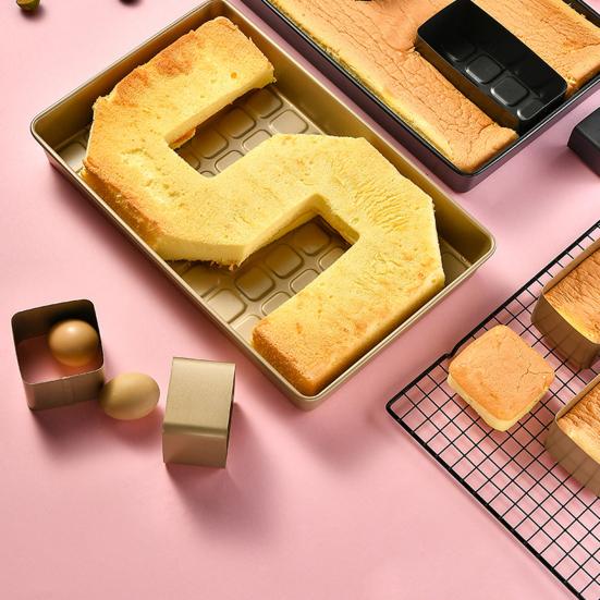 Number And Letter Cake Mold Set Stainless Steel Alphanumeric Cake Pan Refrigerator Safe Baker Essentials