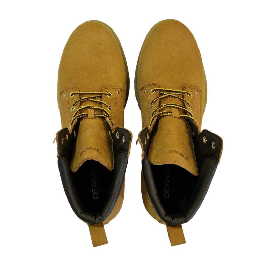 Nicholas Deakins Mens Ash Leather Padded Collar Ankle Boots