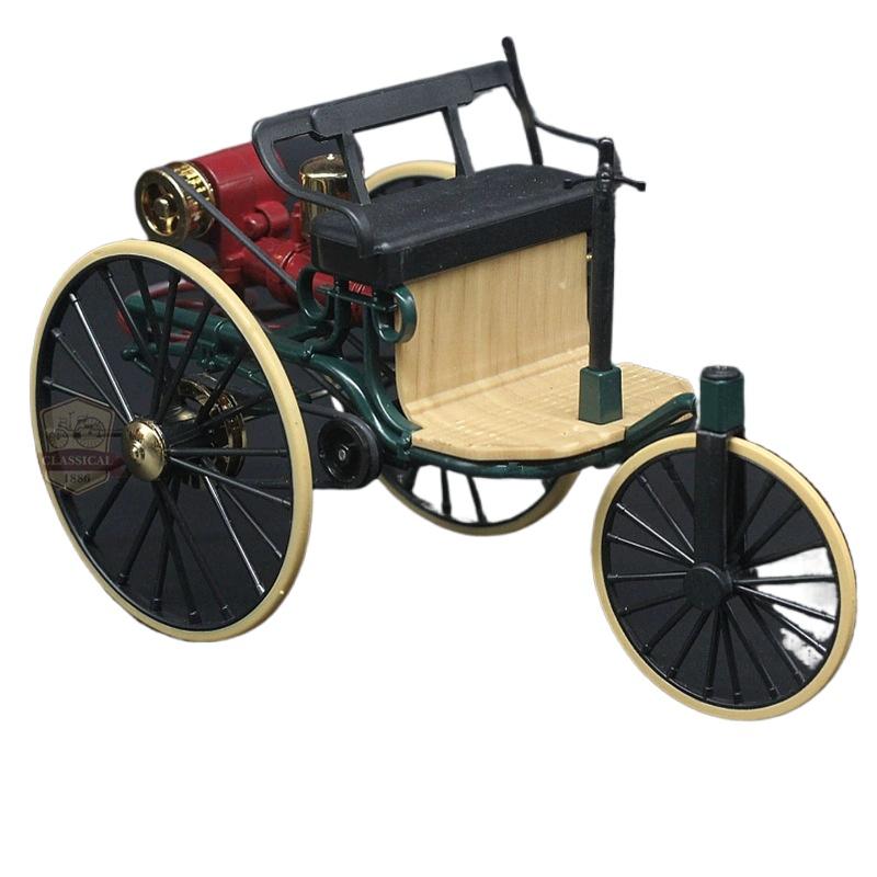 1/12 1886 Vintage Classic Car No.1 Alloy Car Model Simulation Tricycle Toy for Children Gift Collection F499