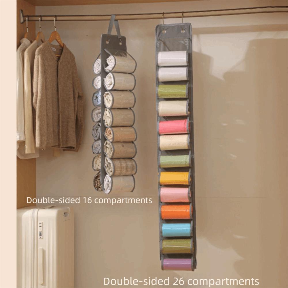 Foldable Compartment Storage Hanger Roll Organiser Closet Storage Hanger  Closet Organisation