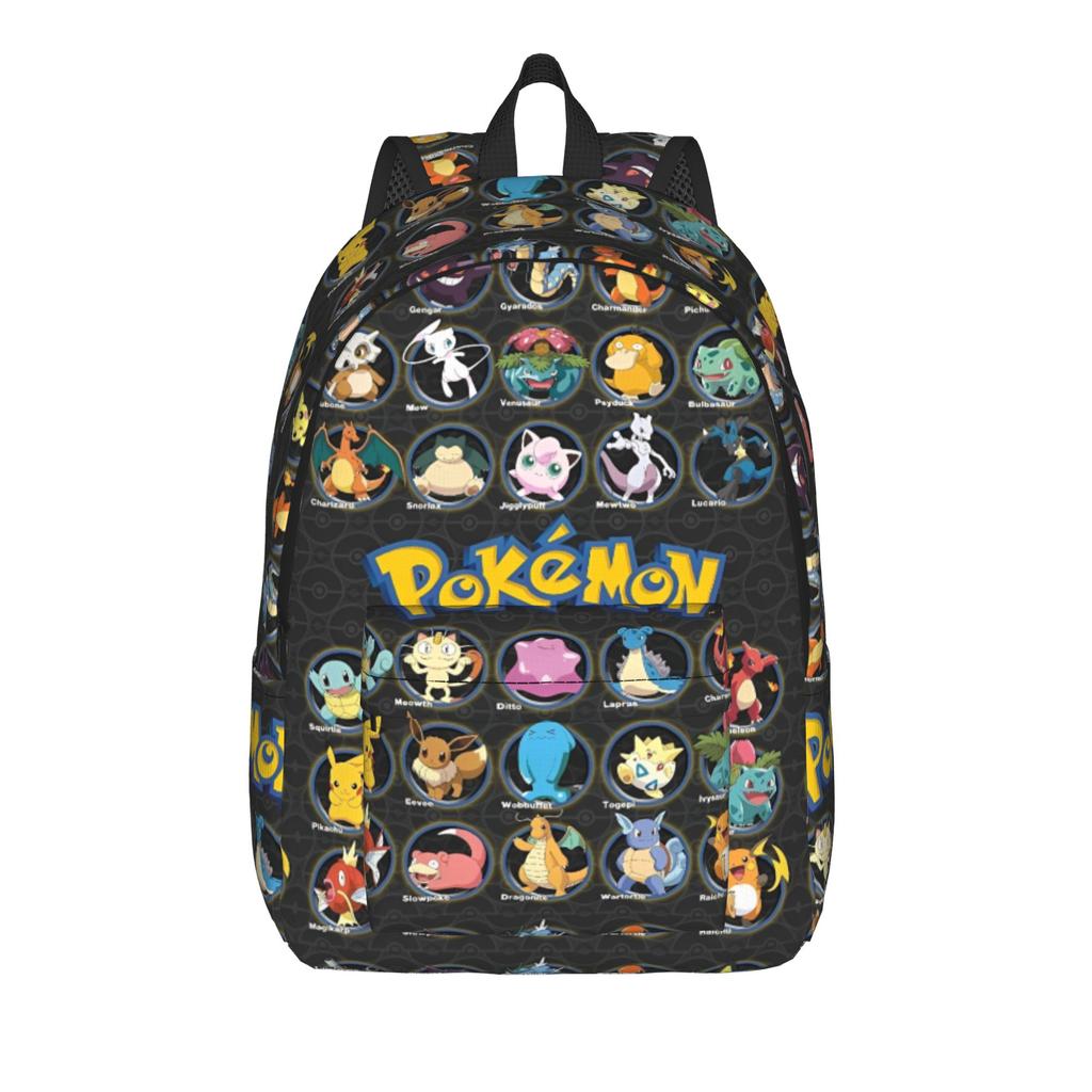 Cute Cartoon Monster Classical Backpack Lightweight High School Work Pokemoned Daypack for Men Women Laptop Canvas Bags