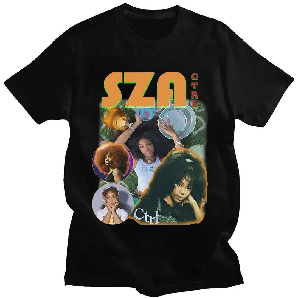 Rapper SZA CTRL X SOS Album Print T Shirt Women Vintage Punk Hip Hop Harajuku Girl's TShirt Fashion Casual T-Shirt Female Top