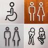 3D Printed Bathroom Door Sign Male & Female Restrooms Symbol Door Decor Restaurant Hotel Cafe Toilet Signage Wall Sticker
