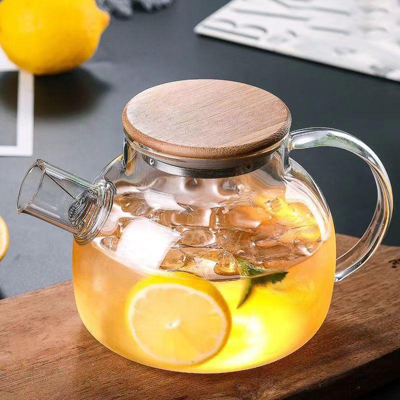Thickened Floral Teapot: Large Capacity High Borosilicate Glass Kettle, Electric & Ceramic Stove Compatible, Multifunctional.