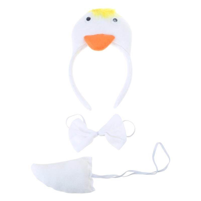 

Animal Duck Headbands Duck Bowtie Cartoon Geese Hair Hoop Duck Tail Headwear Party Cosplay Photography