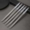 5 pairs Reusable Chinese Chopsticks Non-slip Metal Chop Sticks Sushi Chopstick  Cutlery Sets