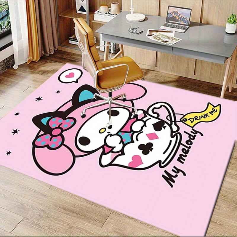 Office Rug My Melody, Drink Me Anti-Slip Rug, Machine Washable for Living Room, Bedroom, Office, Multiple Sizes, Bedroom Mat, Decorative Mat, Durable