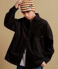 WV PROJECT Duff Oversized Peach Cotton Shirt Black Mjls7774
