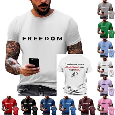 Fashionable Round Neck Short Sleeve Work Clothes Printed Tops For Mens Summer Tops
