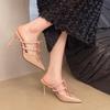 Fashion Bow Pointed Toe Women Slippers High Heels Shoes Dress Elegant Pumps Sexy Stilettos Woman Sandals 2025 Trend Women’s Zapatillas
