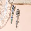 Natural Long Earrings Female Temperament Summer Green Leaf Flower Zircon Earrings Elegant Ornament