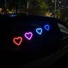 Triangle Window Solar LED Heart Neon Light, Car Rear Window Illumination Lamp for Interior Decoration & Atmosphere