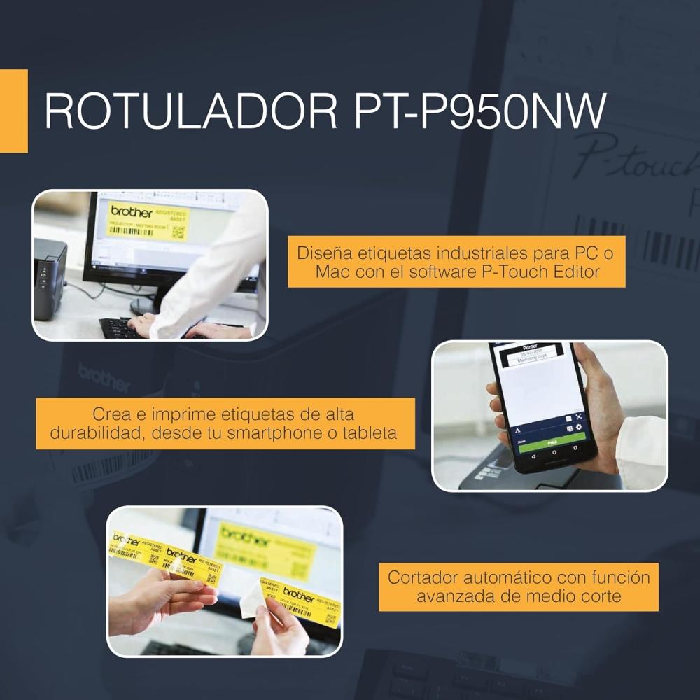 Brother Industries Monochrome Pc Label Printer P Touch Pt P950nw Pt P950nw