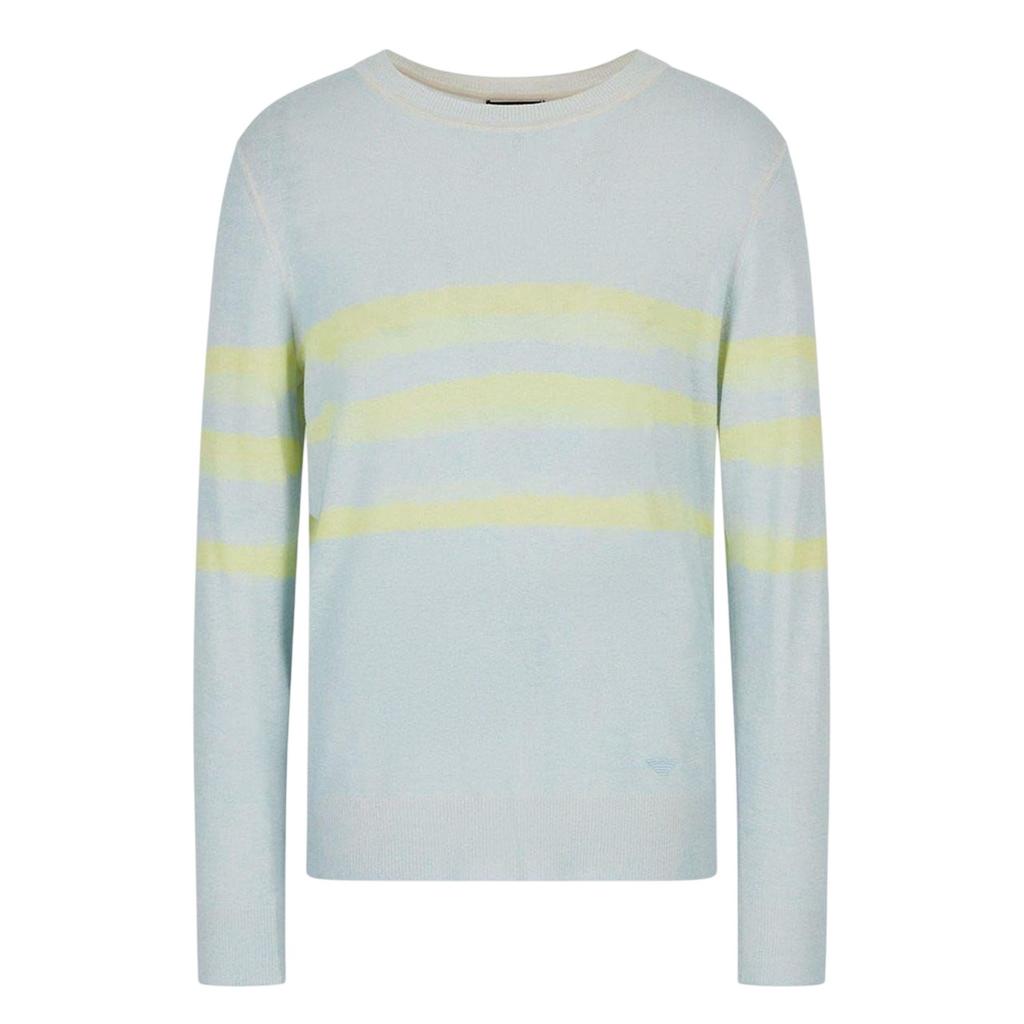 Emporio Armani EA7 Mens Striped Long-Sleeved Sweatshirt
