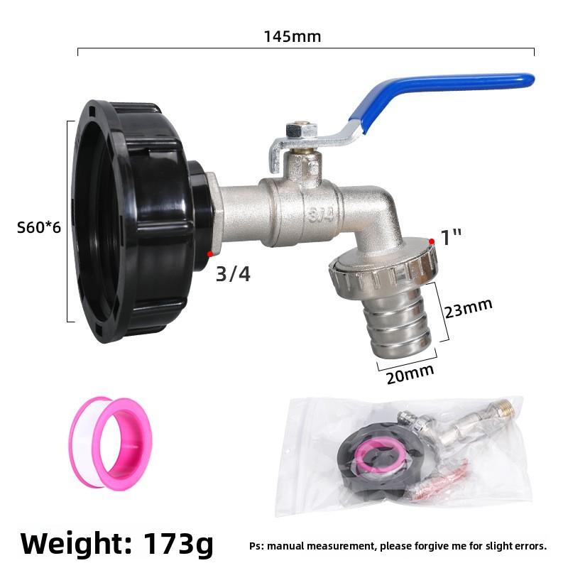 Durable IBC Tank Tap Adapter S60*6 Coarse Thread To 1/2'' 3/4'' Connector Replacement Valve Garden Home Valve Fitting Faucet