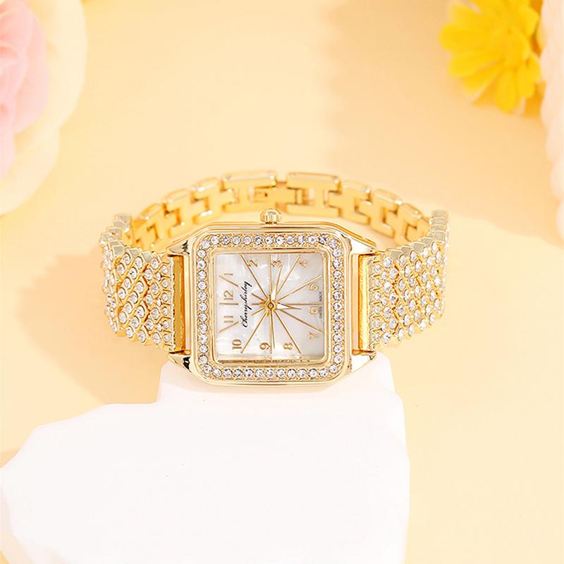 5PCS Fashion Womens Necklace Bracelet Watches Set Women Business Calendar Stainless Steel Quartz Watch Casual Wristwatch