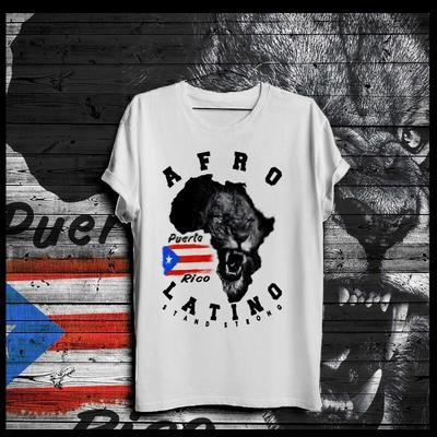 Puerto Rico Afro Latino Boricua T-Shirt Puerto Rican Flag Taino African Pride LG