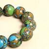 Bracciale da Uomo Turchese Tang Sancai con Perle Rotonde 2.0 - Perline di Preghiera & Wenwan.