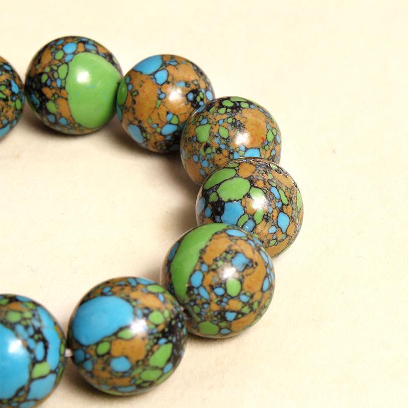 Bracciale da Uomo Turchese Tang Sancai con Perle Rotonde 2.0 - Perline di Preghiera & Wenwan.