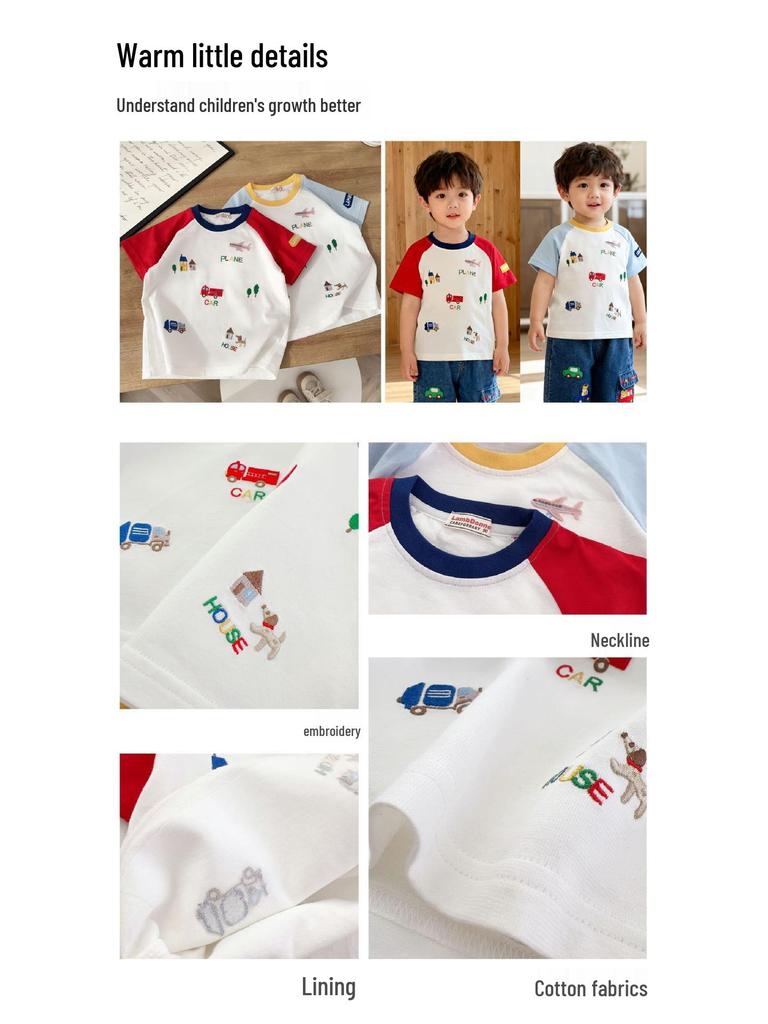 2026 Summer Style Boys' Short-Sleeve T-Shirt for Toddlers and Children