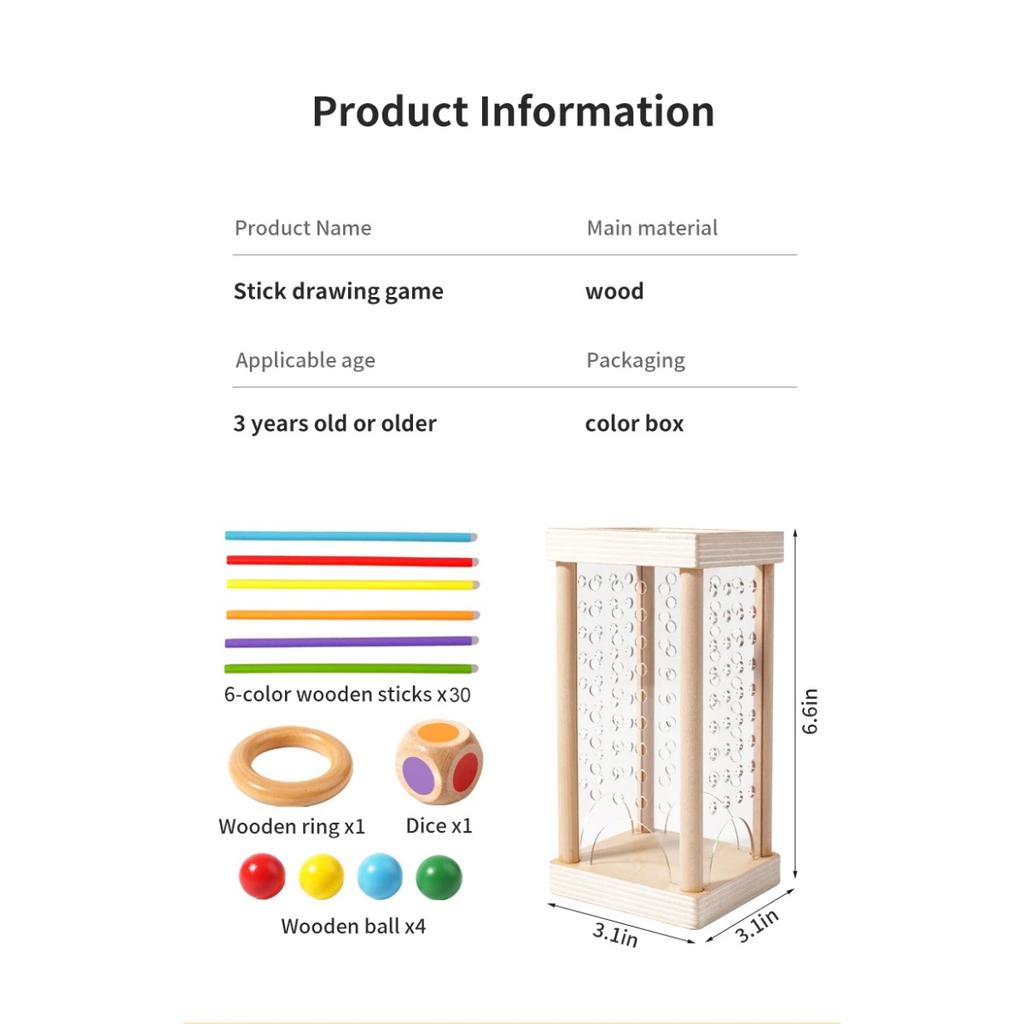 Baby Montessori Sensorisches Feinmotorik Spielzeug Farbe Kognitives Lernen Zählstäbe Spiel Pädagogisches Kinder Balance Holzspielzeug