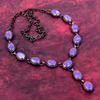 Charoite Gemstone Necklace Electroformed Copper Jewelry Adjustable Chain Necklace