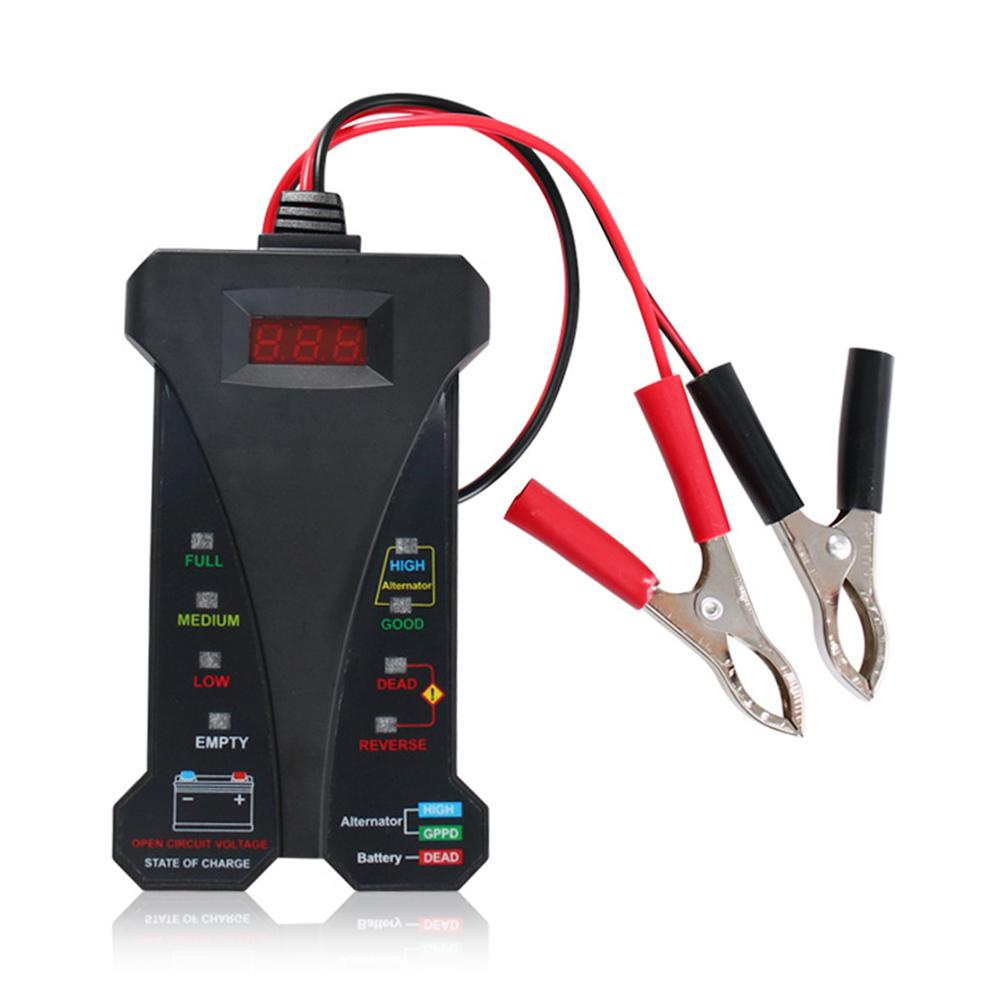 Car Battery Tester, 12V Digital Battery Voltmeter and Charging System Analyzer for Motorcycle