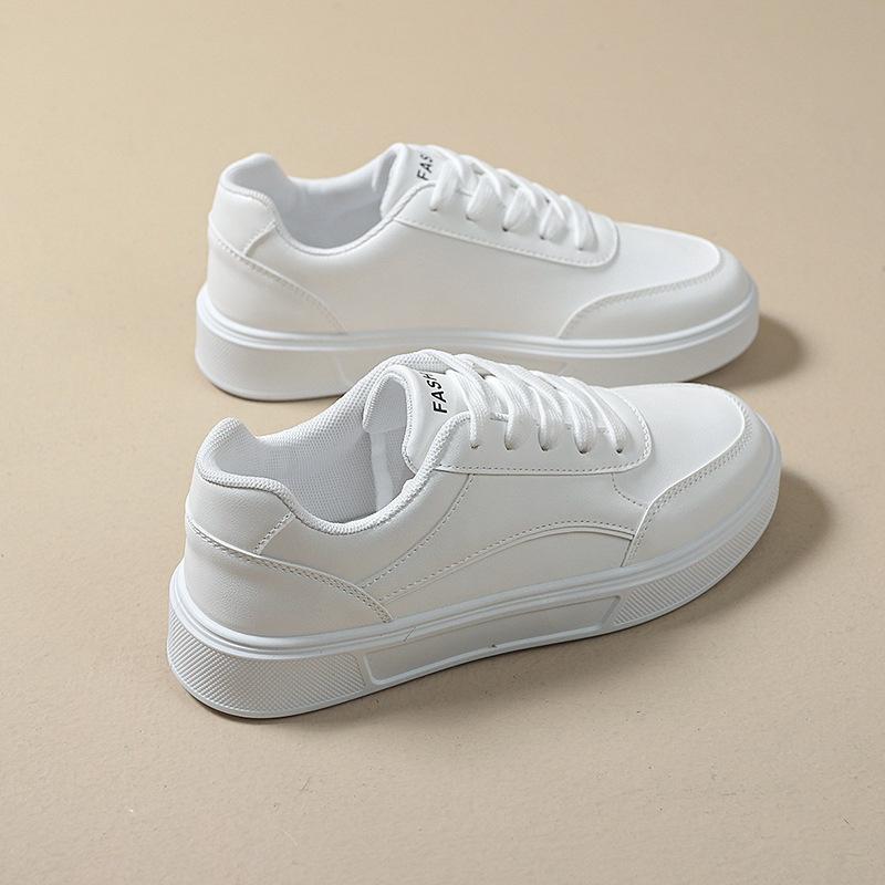 Foreign trade large size women's shoes fashion white shoes spring leather sports board shoes women's 2025 white versatile casual shoes