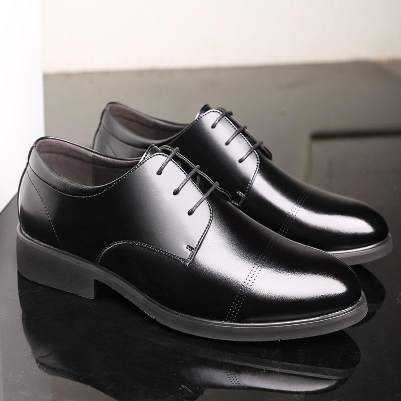 Formal Height Increasing Shoes Man Taller Elevator 6CM Invisible Insole For Men Heighten Increased Oxfords Business Lift