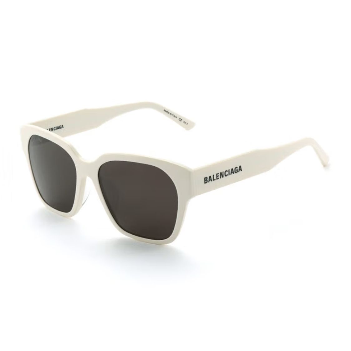 Balenciaga Side Logo Letter Decoration Acetate Butterfly Sunglasses Unisex sunglasses White BB0215SA003 Basic Packaging-Eyeglass Case,56,White