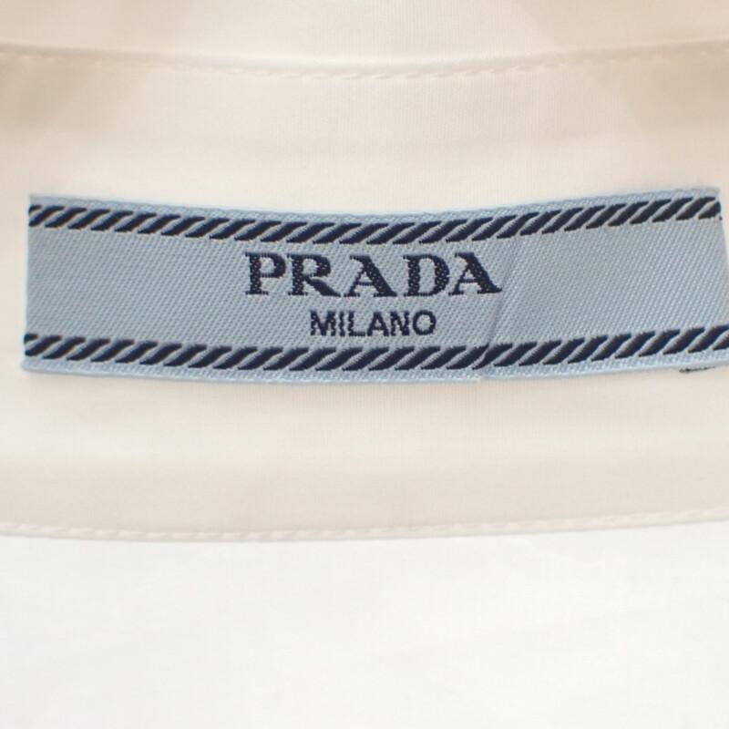 PRADA  P415FS2121YY2 38 Long sleeve shirt white/black cotton Women