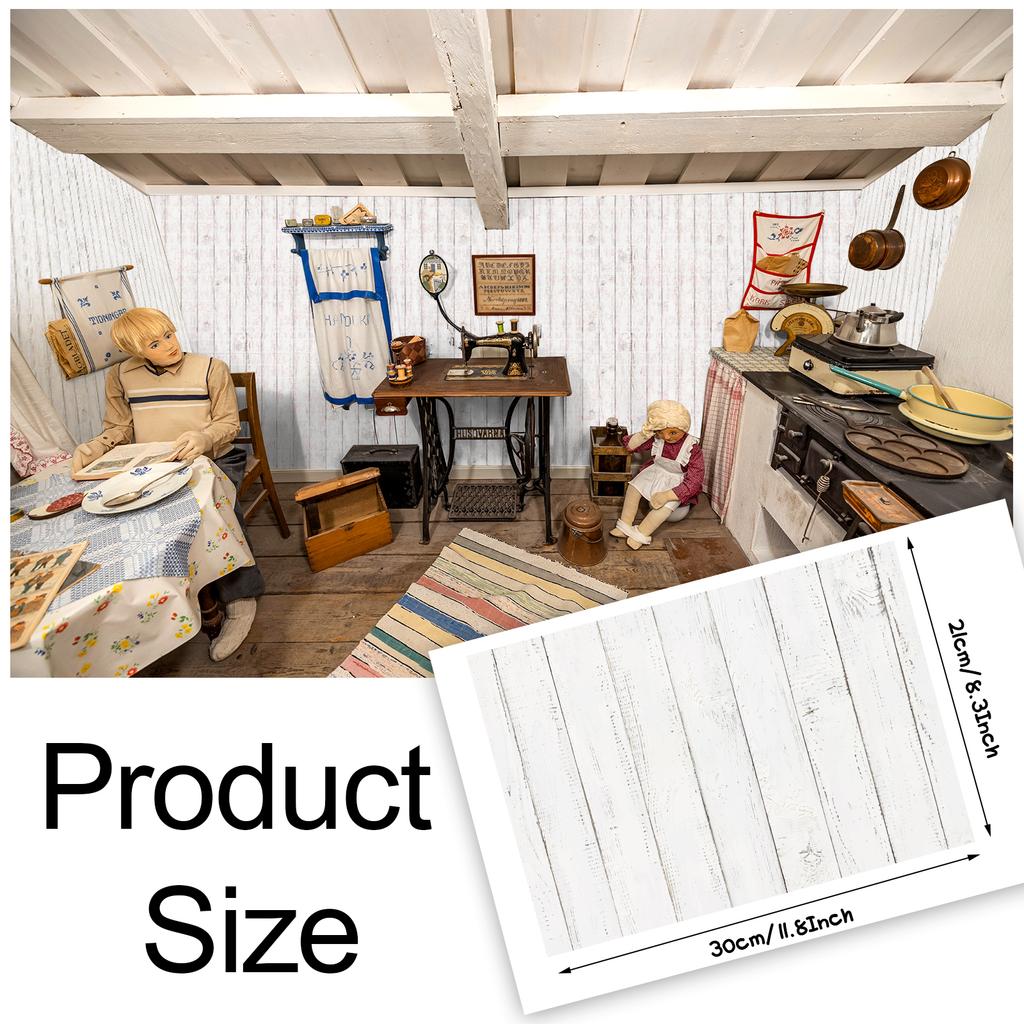 35 Pcs Miniature Dollhouse Wallpaper Self-Adhesive Mini Diy Floorboards Wall Paper Real Life Diy Decoration For Dollhouse