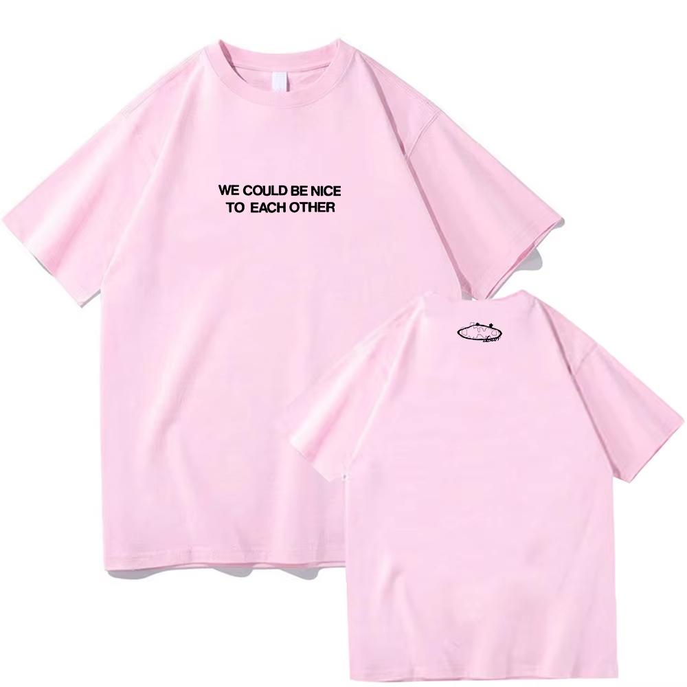 Olivia Dean Nice To Each Other Tee Graphic Tshirts Short Sleeve Pure Cotton Female T Shirt Print Top Women Men Round Neck Tees