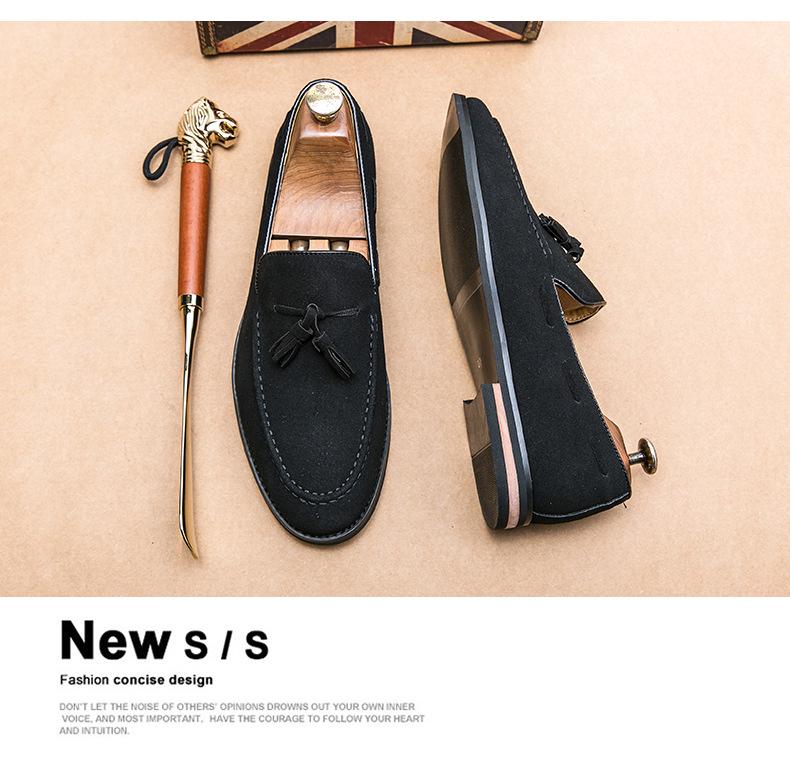 Plus Size Men's Round Toe Leather Slip-On Loafers - Solid Color Retro Moccasins