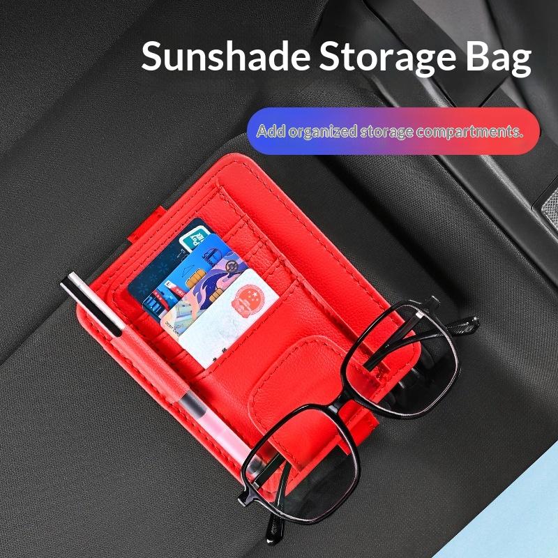 Auto-Sonnenblenden-Organizer mit mehreren Taschen, Visitenkarten-Aufbewahrungsmanagement, Sonnenbrillenhalter, Visier-Zubehör, Auto-Innenraum