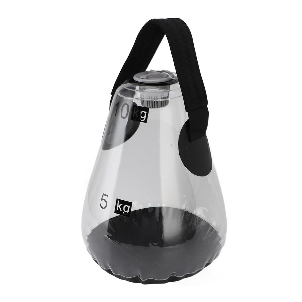 Inflatable Water Bag Dumbbell Transparent PVC Handheld Water Weight Bag for Home Gym Fitness Workout 10kg Capacity
