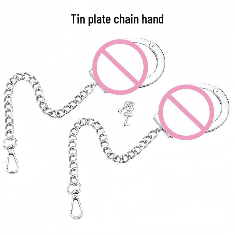 SM Lanț Metalic Erotic Cătușe & Dop Anal pentru Bărbați și Femei - Jucărie pentru Restricționare & Antrenament Anal