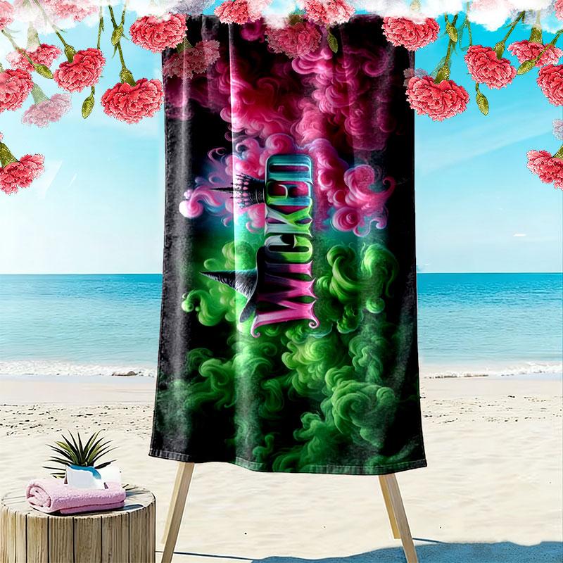 Wicked Print Beach Towel, Large Soft Quick Dry Towel for Beach Camping Swimming