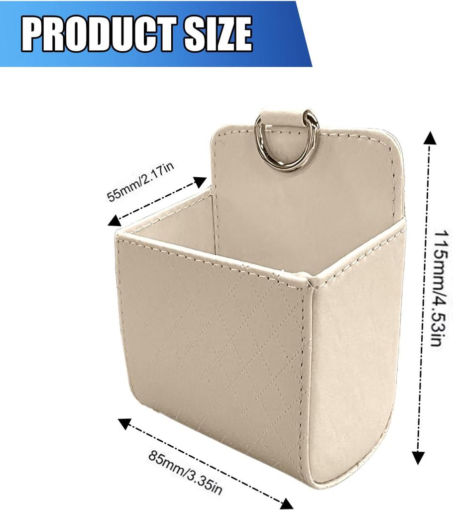 Universal Car Storage Bag Auto Air Outlet Debris Bag For Mobile Phone Key Glasses Vent Dashboard Hanging Leather Storage Box