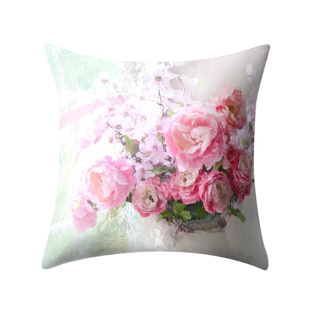 Rose Flower Pattern Pillowcase Living Room Sofa Chair Bed Cushion Cover Wedding Party Decoration Birthday Gift Home Decoration