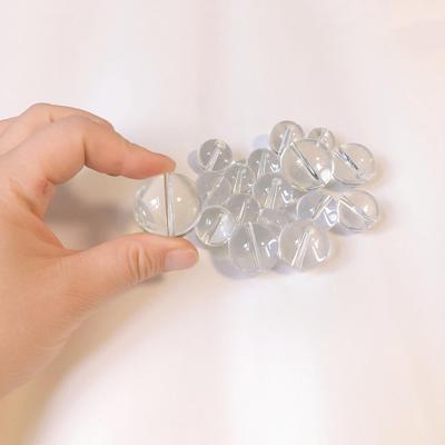 14~30mm Crystal Clear White Glass Round Beads with Hole - Perfect for Jewelry Making and Crafts