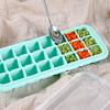 Silicone Ice Cube Tray Ice Cube Container Frozen Cubes 24 Compartments with Lid for Bars Households Party
