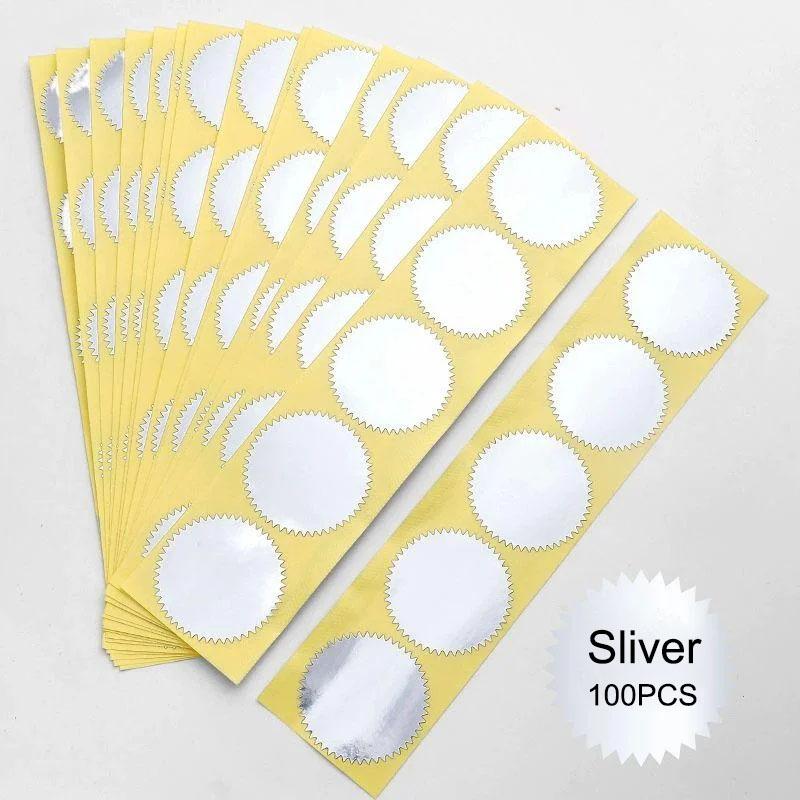 100 шт./250 шт. Тисненые наклейки, круглые наклейки для книг диаметром 45 мм, наклейки-печати из стали, пустые самоклеящиеся сертификаты