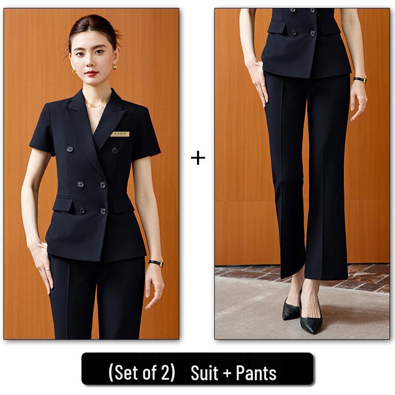 Damen Blaue Anzug-Set: Hochwertige professionelle Kleidung für Herbst/Winter, perfekt für Business, Vorstellungsgespräche und formelle Anlässe.