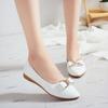 Spring and Summer Women's Shoes with Bow Bean Shallow Mouth Pointed Toe Low Heel Flat Bottom and Rhinestone