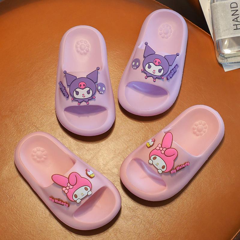 Princess-style girls' children's slippers, ultra-light, non-slip, Kuromi design, suitable for home and outdoor wear, summer sandals