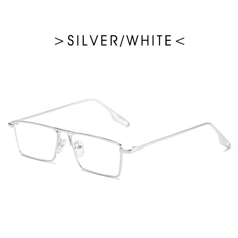Fashionable small rectangular sunglasses for women, retro square frame, metal frame, fashionable glasses