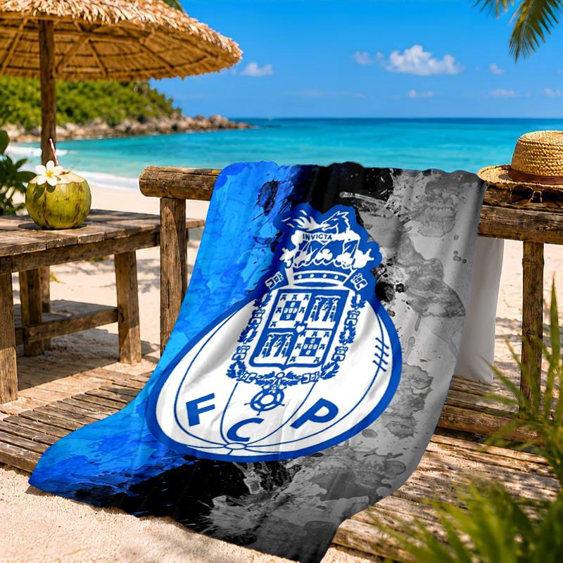 FC-Wappen-Design aufgedrucktes Mikrofaser-Strandtuch, Weich und saugfähig, Schnell trocknend, Ideal für Sommerreisen, Strand-Essential, Schwimmbad