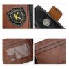 Men Leather Wallet RFID Blocking Bifold Short Wallet Card Holder Coin Pocket Button Closure Vintage Patchwork Purse